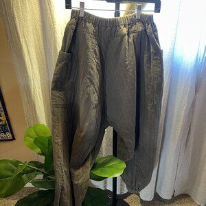 Heavyweight quilted parachute pants olive gr. - womens xl